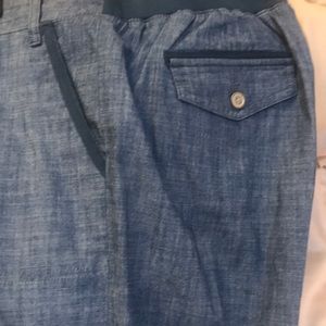 Slacks, blue, 98 percent cotton, 5 spandex